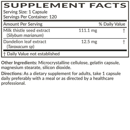 Futurebiotics Mariendistel Silymarin & Löwenzahn Extrakt – 120 Kapseln für Leberunterstützung & Antioxidantien