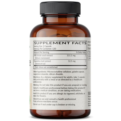 Futurebiotics Mariendistel Silymarin & Löwenzahn Extrakt – 120 Kapseln für Leberunterstützung & Antioxidantien