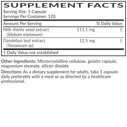 Futurebiotics Mariendistel Silymarin & Löwenzahn Extrakt – 120 Kapseln für Leberunterstützung & Antioxidantien