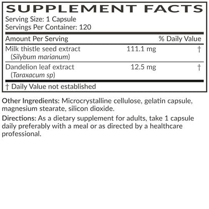 Futurebiotics Mariendistel Silymarin & Löwenzahn Extrakt – 120 Kapseln für Leberunterstützung & Antioxidantien