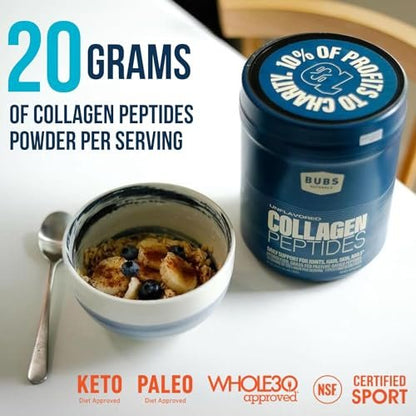 BUBS Naturals Unflavored Kollagenpeptide-Pulver – Weidehaltung, grasgefüttert, paleo- & keto-freundlich, 284 g (10 oz)