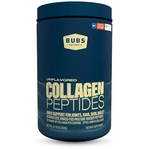 BUBS Naturals Unflavored Kollagenpeptide-Pulver – Weidehaltung, grasgefüttert, paleo- & keto-freundlich, 284 g (10 oz)