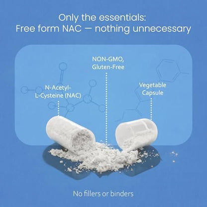 NaturaLife Labs N-Acetyl-L-Cystein (NAC) 1600 mg – 100 Kapseln - Vegan, Non-GMO & Glutenfrei