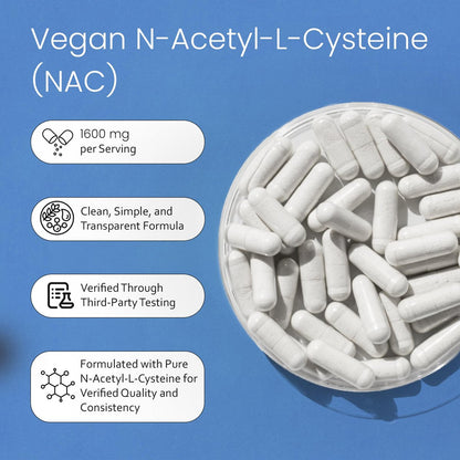 NaturaLife Labs N-Acetyl-L-Cystein (NAC) 1600 mg – 100 Kapseln - Vegan, Non-GMO & Glutenfrei