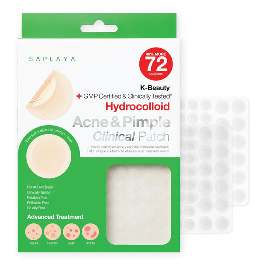 Saplaya K-Beauty Hydrokolloid-Pflaster gegen Akne – 100% Hydrokolloid Pickel-Patches zur Heilung von Mitessern und Pickeln