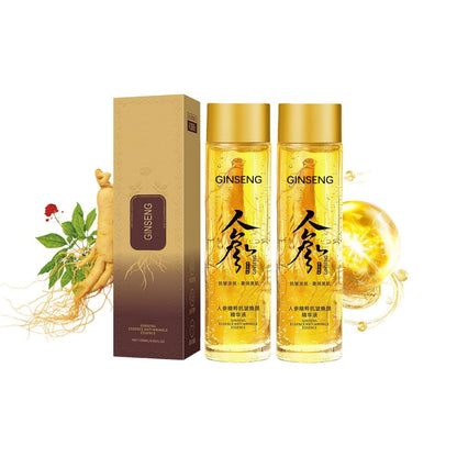 Ginseng Essence Anti-Falten Serum, Feuchtigkeitsspendendes & Straffendes Gesichtsöl mit Ginsengwurzelextrakt, Koreanisches Kräuter-Anti-Aging-Serum für glattere Haut und Reduzierung feiner Linien (2 x 120 ml)