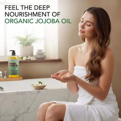 Botanic Hearth USDA Bio Jojobaöl 237 ml | 100% rein und natürlich – kaltgepresst & hexanfrei – natürliches Haarwachstumsöl für Wimpern, Augenbrauen, Haut, Gesicht, Nägel & Kopfhaut