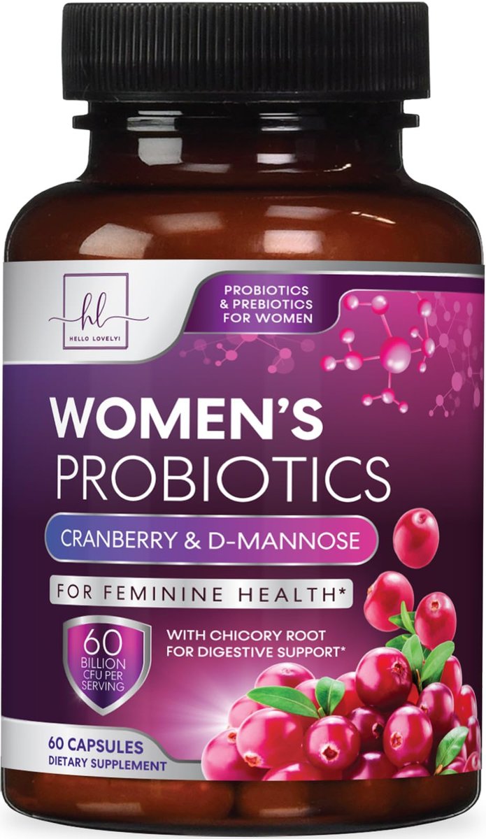 Probiotika für Frauen - Präbiotikum und Probiotikum Mischung 60 Milliarden KBE pro Portion - 16 Stämme Frauen Probiotikum für pH-Gleichgewicht & vaginale Unterstützung - Verdauungs- & Immununterstützung, in den USA abgefüllt - 60 Kapseln