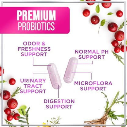 Probiotika für Frauen - Präbiotikum und Probiotikum Mischung 60 Milliarden KBE pro Portion - 16 Stämme Frauen Probiotikum für pH-Gleichgewicht & vaginale Unterstützung - Verdauungs- & Immununterstützung, in den USA abgefüllt - 60 Kapseln