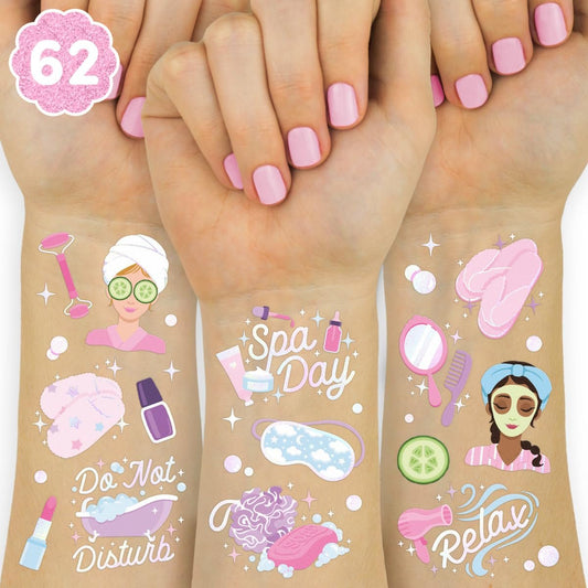 xo, Fetti Mädchen Spa-Party Temporäre Tattoos – 62 Motive | Übernachtungsparty Geburtstagszubehör, Self-Care-Goodie-Bag-Geschenke, Süße Dekorationen, Ostern, Strumpffüller, Schlafparty-Zubehör-Aktivität