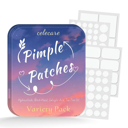 CELECARE 324er Pack Akne-Pflaster, Pickel-Pflaster Aufbewahrungsboxen, Teebaumöl, Salicylsäure – Große Hydrokolloid-Pflaster gegen Pickel und Akne
