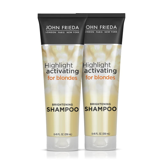 John Frieda Sheer Blonde Highlight Activating Shampoo – Aufhellendes Shampoo für blondes Haar, 2er-Pack (2 x 250 ml)