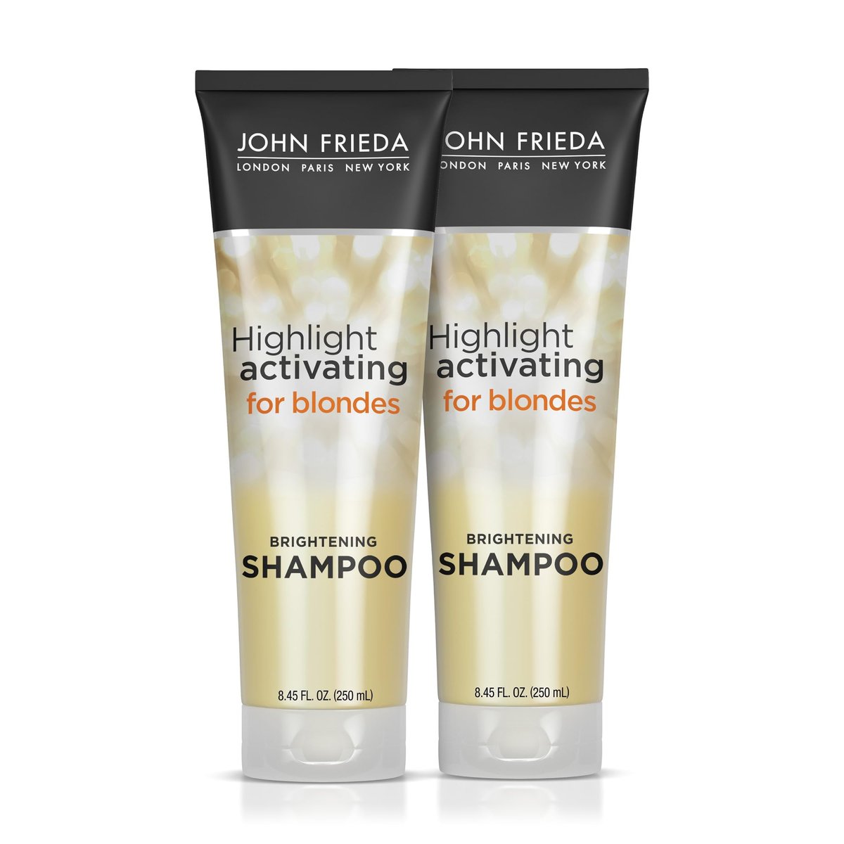 John Frieda Sheer Blonde Highlight Activating Shampoo – Aufhellendes Shampoo für blondes Haar, 2er-Pack (2 x 250 ml)