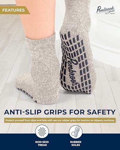 Pembrook Diabetische Knöchelsocken für Damen & Herren mit Griffen | 6 Paar Viertellange Weite Nicht-Bindende Diabetikersocken für Herren Rutschfest | Ödeme, Neuropathie für Damen & Herren