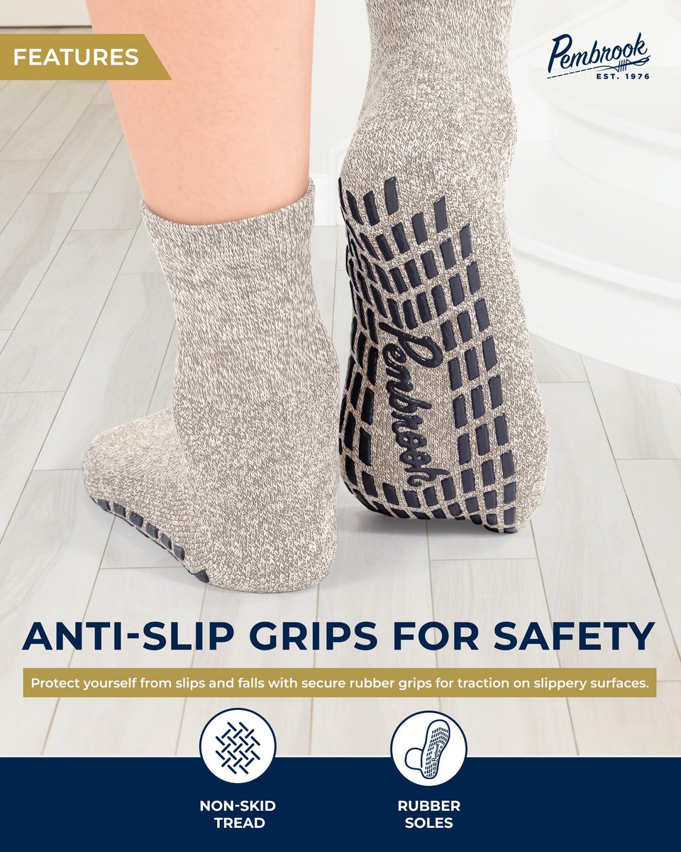 Pembrook Diabetische Knöchelsocken für Damen & Herren mit Griffen | 6 Paar Viertellange Weite Nicht-Bindende Diabetikersocken für Herren Rutschfest | Ödeme, Neuropathie für Damen & Herren