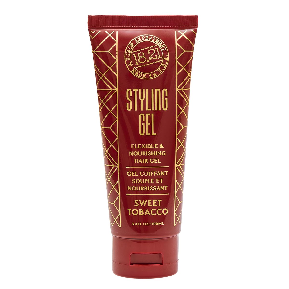 18.21 Man Made Haarstyling Gel für Männer – Gewichtsloser, flexibler Halt den ganzen Tag, 3,4 oz – Original Sweet Tobacco Duft