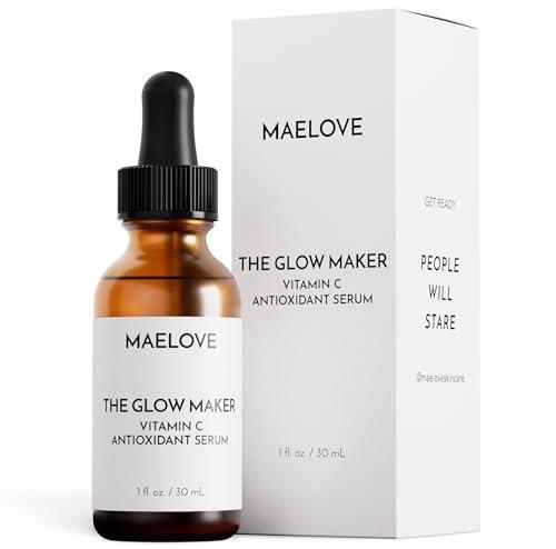 MAELOVE Glow Maker Vitamin C Serum mit Vitamin E, Ferulinsäure & Hyaluronsäure – preisgekröntes aufhellendes und feuchtigkeitsspendendes Gesichtsserum, unparfümiert, 30 ml