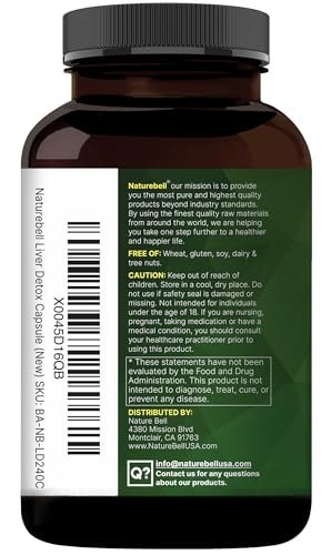 NatureBell Leber 15-in-1 Komplex, 240 vegane Kapseln | Kräuter- und Mineralienmischung mit Mariendistel, Löwenzahnwurzel, Artischocke, Schwarzes Johannisbeeröl, Kurkuma, Chicorée, Zink, Cholin & mehr | Non-GMO