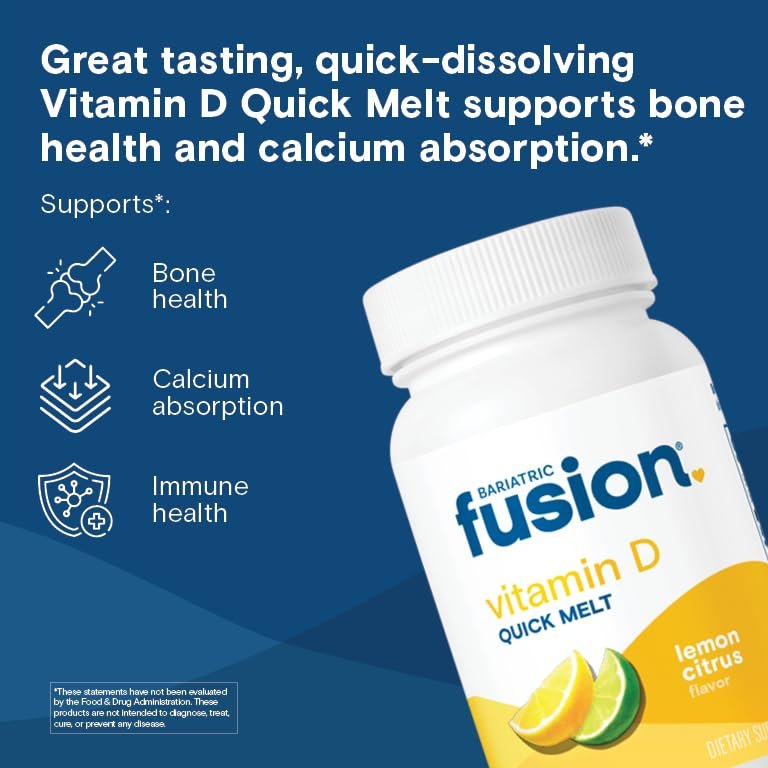 Bariatric Fusion Vitamin D3 5000 IE Schmelztabletten | Zitronen-Zitrus-Geschmack | 90 schnell schmelzende Tabletten
