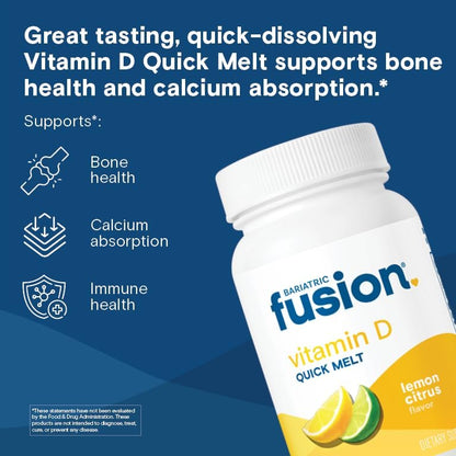 Bariatric Fusion Vitamin D3 5000 IE Schmelztabletten | Zitronen-Zitrus-Geschmack | 90 schnell schmelzende Tabletten
