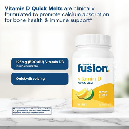 Bariatric Fusion Vitamin D3 5000 IE Schmelztabletten | Zitronen-Zitrus-Geschmack | 90 schnell schmelzende Tabletten