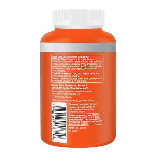 Qunol Curcumin Kurkuma Kapseln, 1000 mg mit ultrahoher Absorption, für Gelenkunterstützung, extra stark, 150 Kapseln