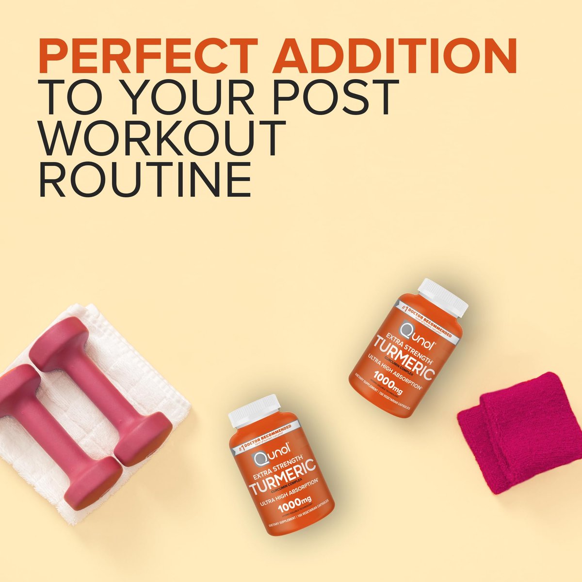 Qunol Curcumin Kurkuma Kapseln, 1000 mg mit ultrahoher Absorption, für Gelenkunterstützung, extra stark, 150 Kapseln