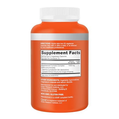 Qunol Curcumin Kurkuma Kapseln, 1000 mg mit ultrahoher Absorption, für Gelenkunterstützung, extra stark, 150 Kapseln