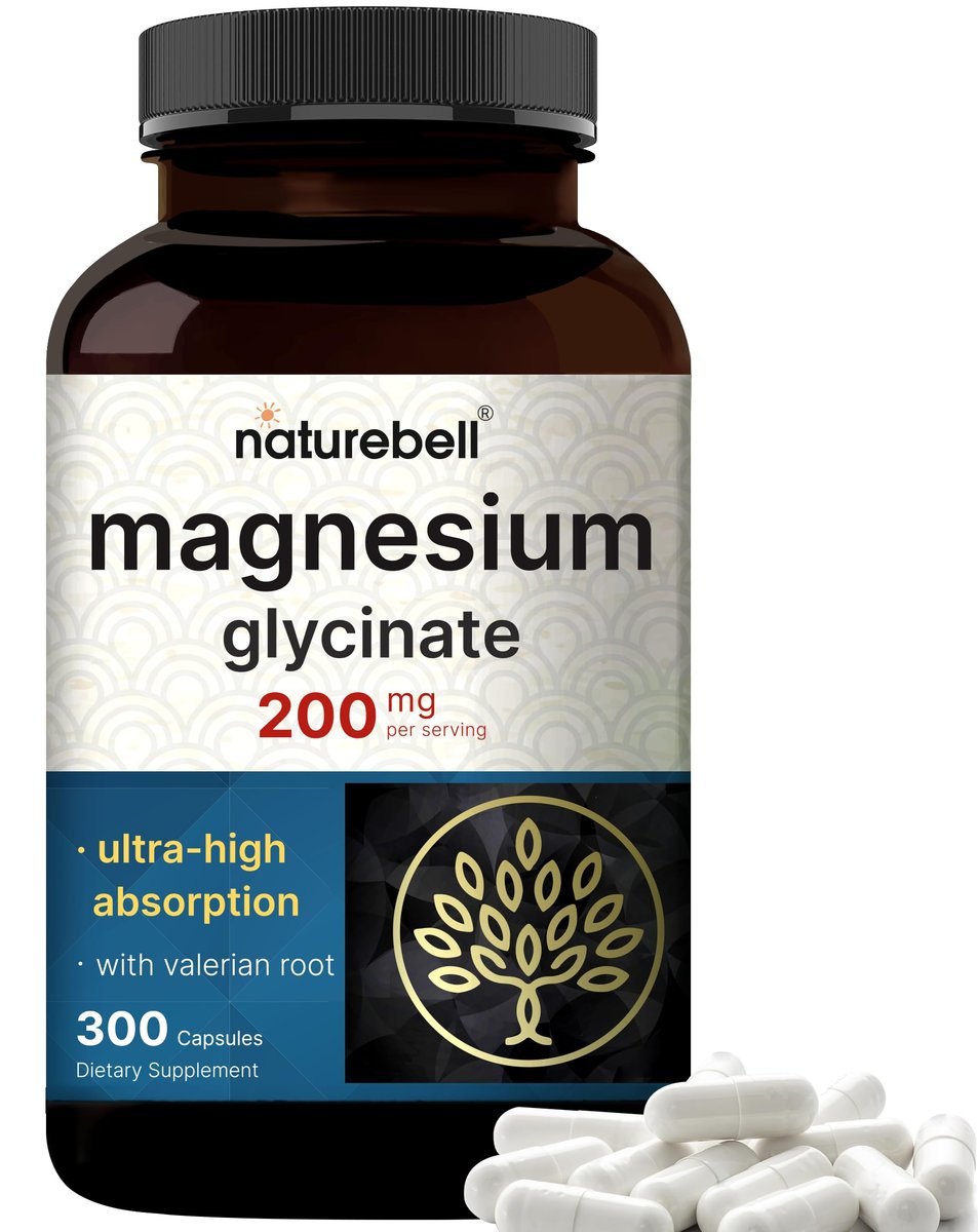 Reines Magnesiumglycinat für Schlaf, 200 mg mit Baldrianwurzel, 300 Kapseln | 100% chelatisiertes & gereinigtes Mineralpräparat – Ultrahohe Absorption – Nicht-GVO, glutenfrei