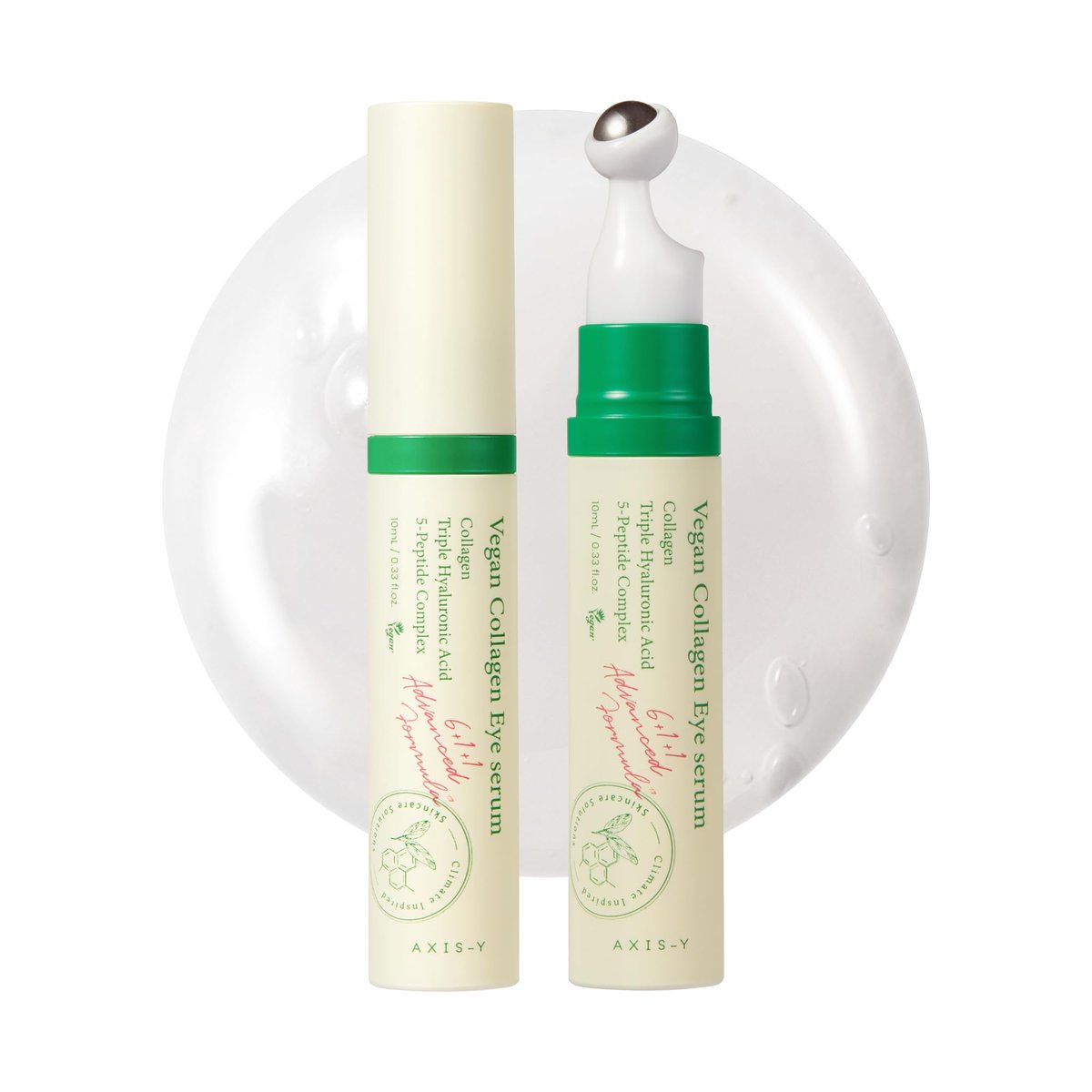 AXIS-Y Vegan Collagen Eye Serum – K-Beauty Triple Hyaluronsäure & Peptid-Collagen Serum für mehr Hautelastizität, Reduzierung von feinen Linien und Augenringen – Vegane koreanische Hautpflege Augencreme (10 ml)