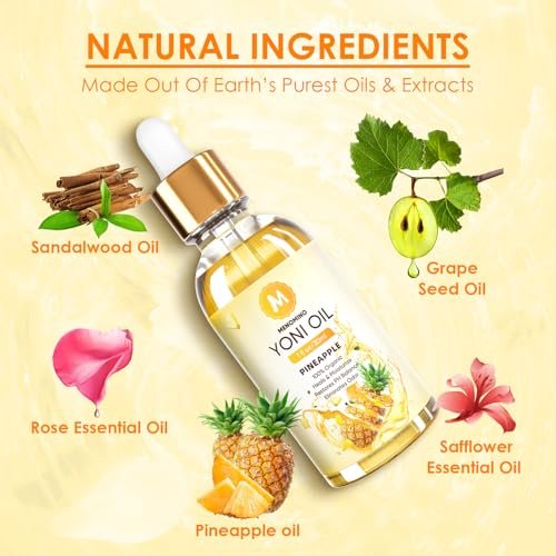 3er Pack Yoni Öl – Femininöl für den pH-Wert der Frau – Feminin Deodorant mit Ananas, Pfirsich und Erdbeer-ätherischen Ölen, 1 fl oz/Stück