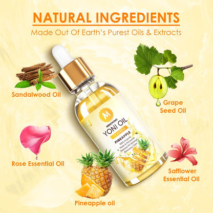 3er Pack Yoni Öl – Femininöl für den pH-Wert der Frau – Feminin Deodorant mit Ananas, Pfirsich und Erdbeer-ätherischen Ölen, 1 fl oz/Stück