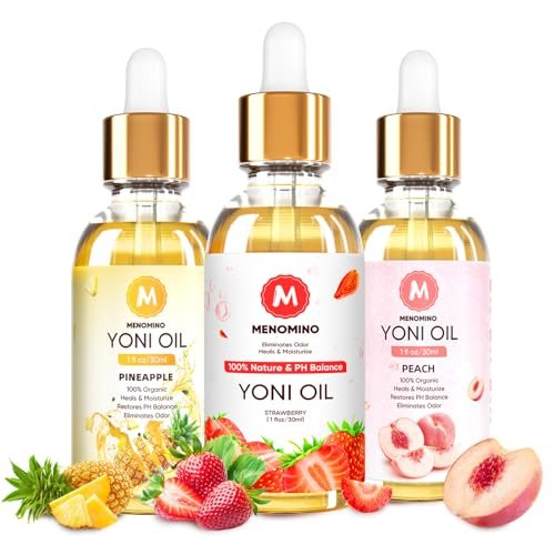 3er Pack Yoni Öl – Femininöl für den pH-Wert der Frau – Feminin Deodorant mit Ananas, Pfirsich und Erdbeer-ätherischen Ölen, 1 fl oz/Stück