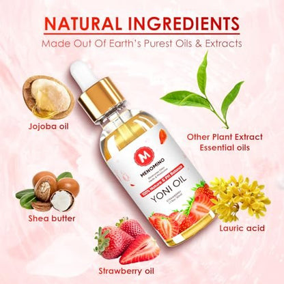 3er Pack Yoni-Öl Bio – Femininöl für den pH-Wert der Frau – Intimdeodorant – Vaginalfeuchtigkeitscreme – Beseitigt Gerüche mit natürlichem Pfirsich-, Erdbeer- und Rosenöl, 1 fl oz/Stück
