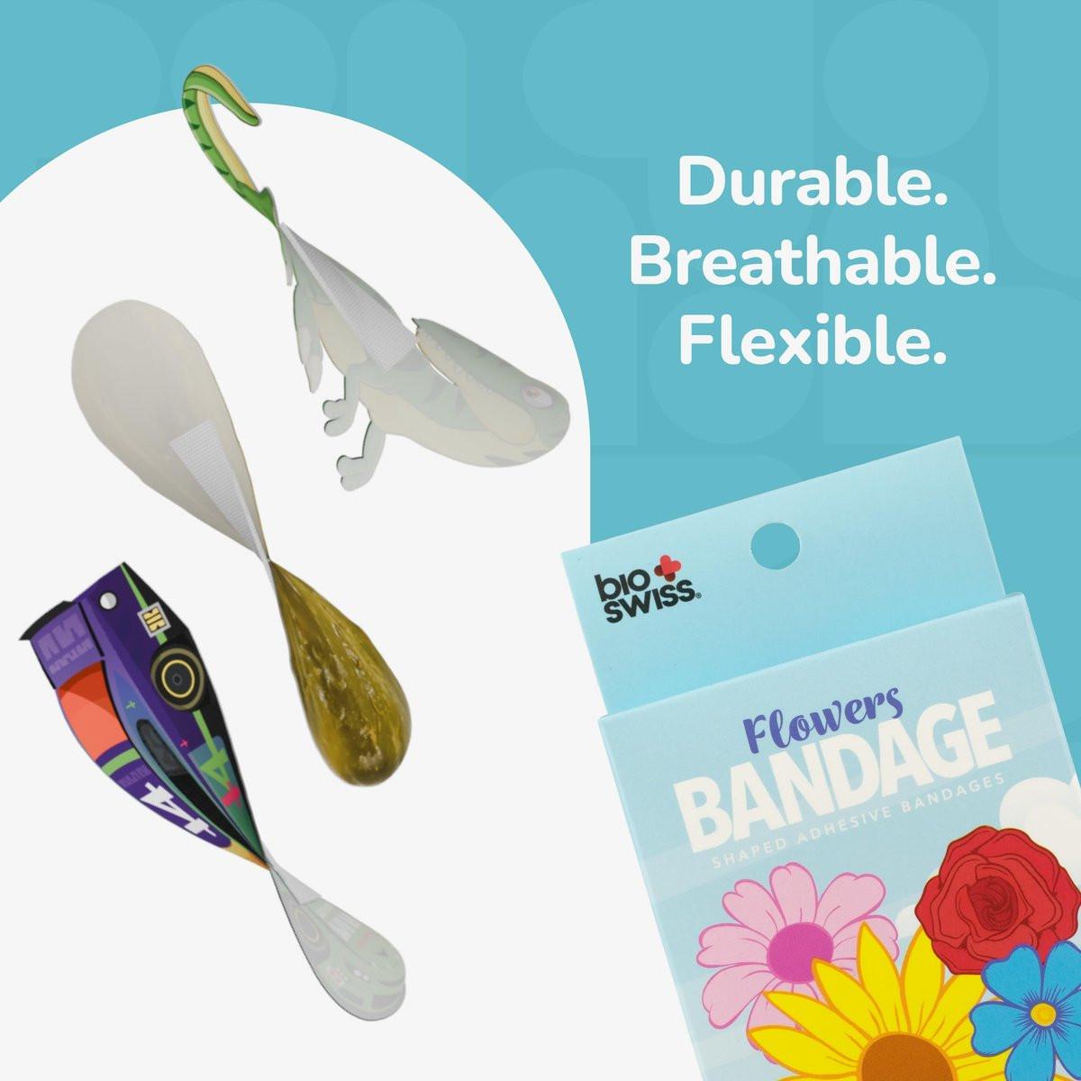 BioSwiss Pflaster, Blumenförmig, selbstklebend, latexfrei, steril, 24 Stück