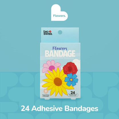 BioSwiss Pflaster, Blumenförmig, selbstklebend, latexfrei, steril, 24 Stück
