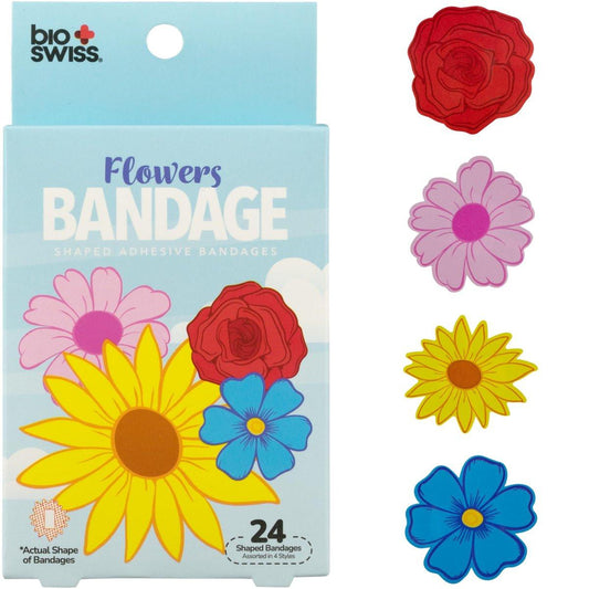 BioSwiss Pflaster, Blumenförmig, selbstklebend, latexfrei, steril, 24 Stück