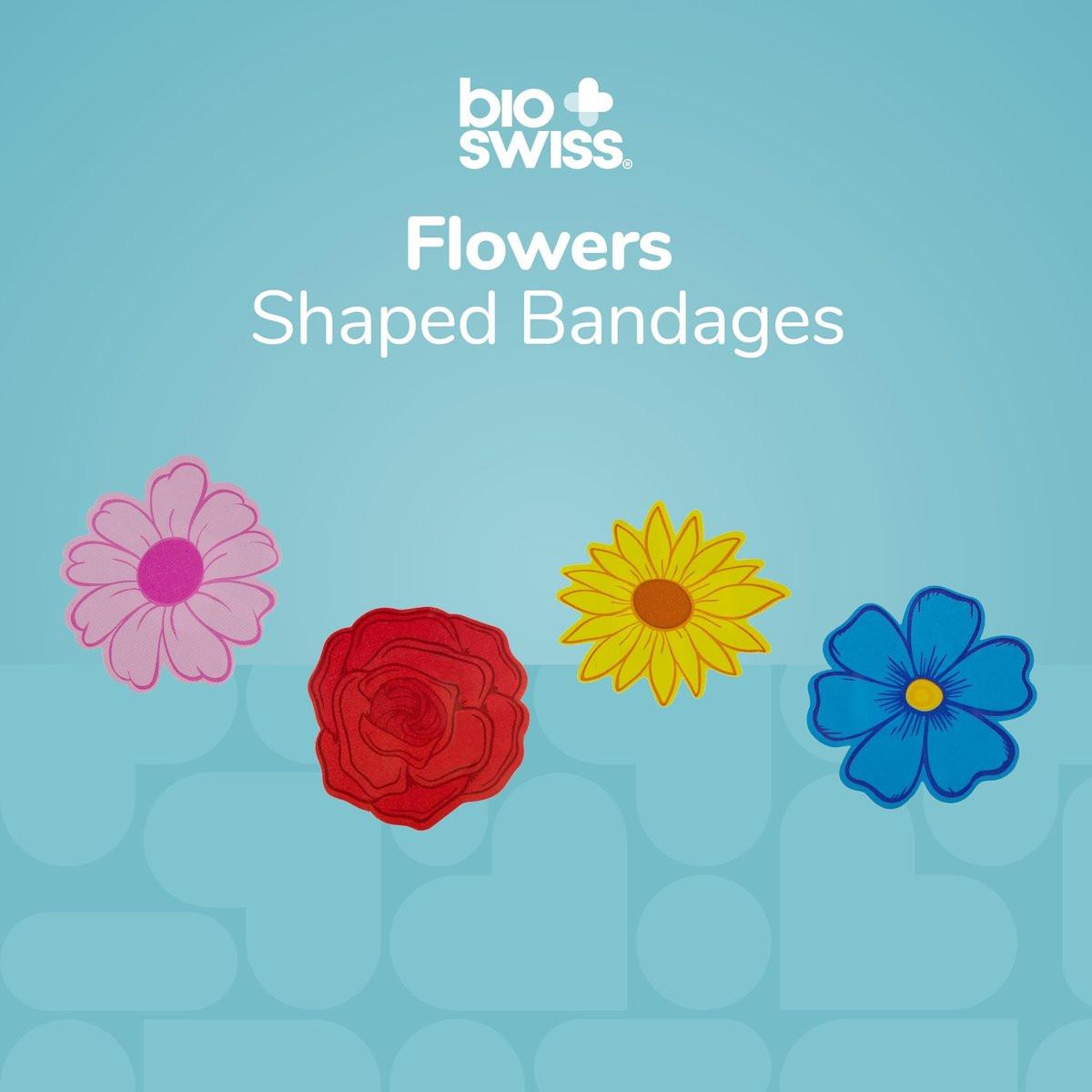 BioSwiss Pflaster Blumenform, selbstklebend, 50 Stück in Metalldose, latexfreie Wundversorgung