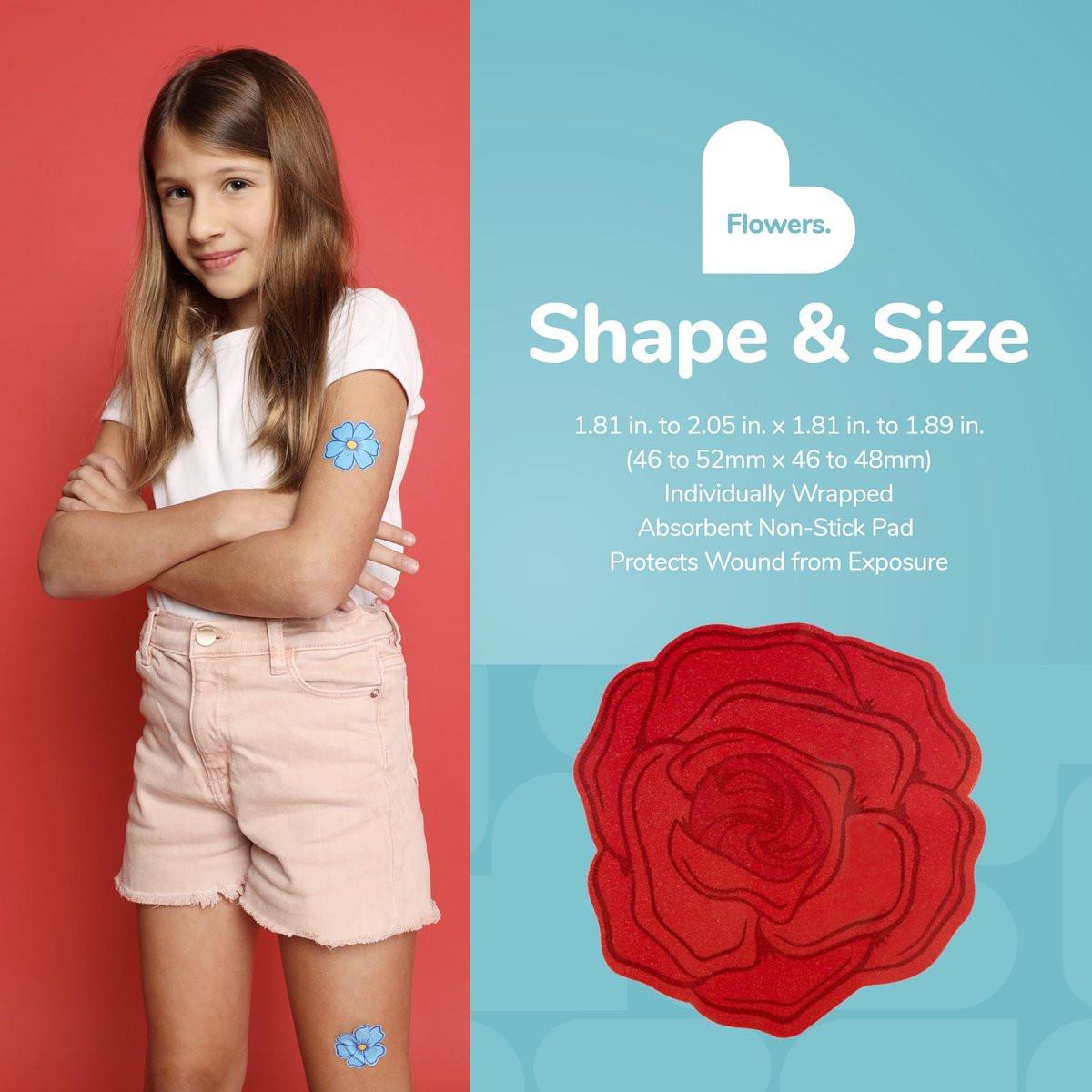 BioSwiss Pflaster Blumenform, selbstklebend, 50 Stück in Metalldose, latexfreie Wundversorgung