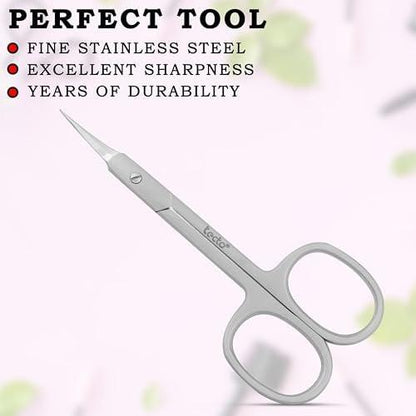 Tecto Professionelle Nagelschere – Edelstahl Maniküreschere, Nagelhautschere, Mehrzweck, Wimpern, Augenbrauen, Zehennägel für Damen und Herren (Extrafeine Spitze)