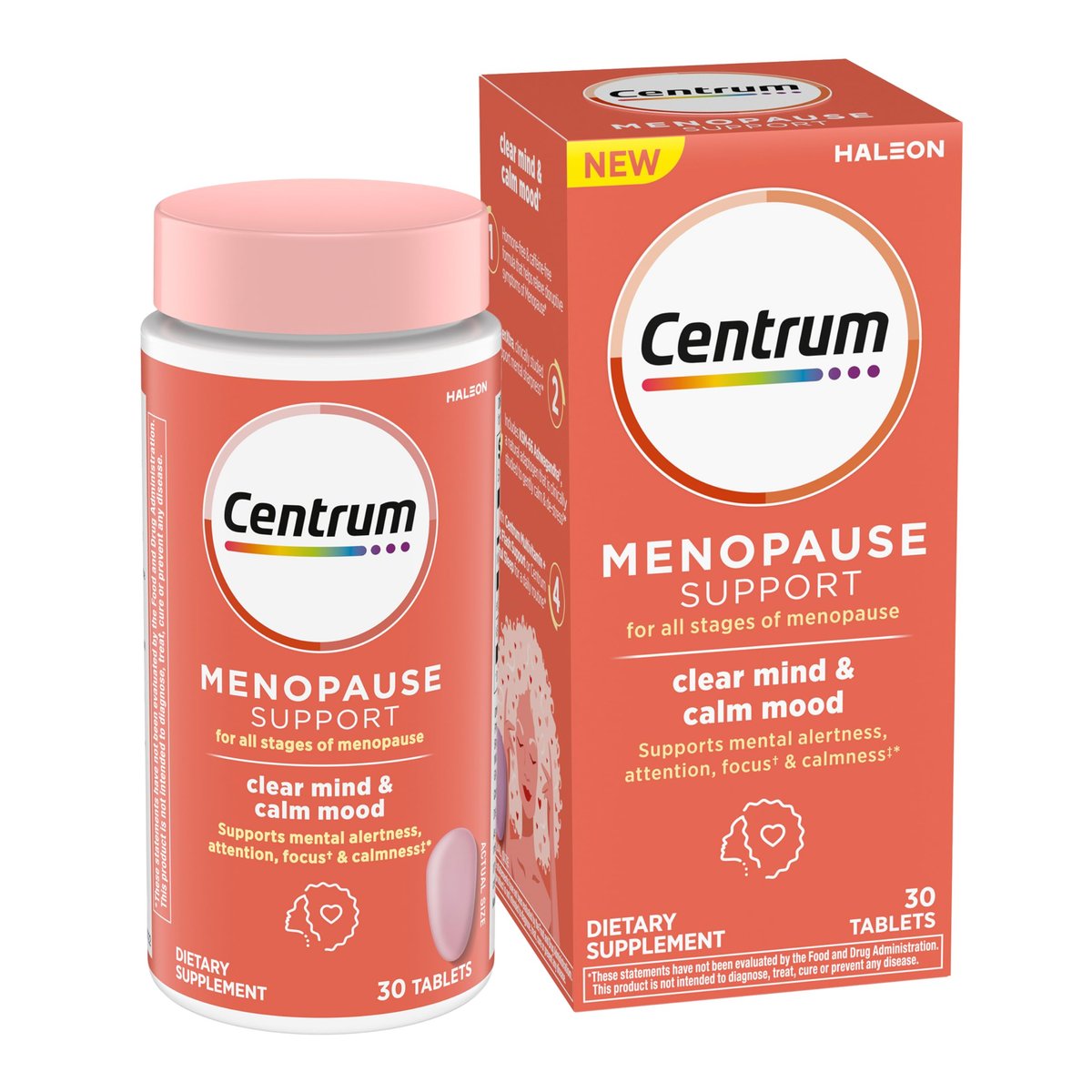 Centrum Klarer Geist und Gelassene Stimmung Wechseljahre Unterstützung Tabletten, mit klinisch getestetem enXtra, 30 Stück