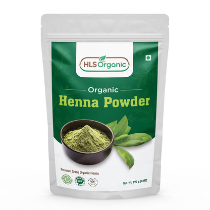 HLS Bio-Henna-Pulver (Lawsonia Inermis) für natürliche orange-rote Haarfarbe | Zertifiziert Bio | 227 g / 0,5 lb / 8 oz, ohne Chemikalien oder Zusätze, für die Haare
