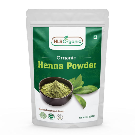 HLS Bio-Henna-Pulver (Lawsonia Inermis) für natürliche orange-rote Haarfarbe | Zertifiziert Bio | 227 g / 0,5 lb / 8 oz, ohne Chemikalien oder Zusätze, für die Haare