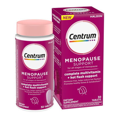 Centrum Complete Multivitamin Supplement + Hitzewallungen-Unterstützung für die Wechseljahre, mit klinisch untersuchtem geniVida, 30 Tabletten
