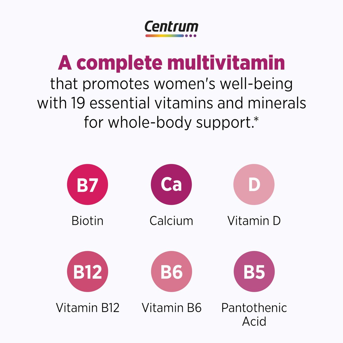 Centrum Complete Multivitamin Supplement + Hitzewallungen-Unterstützung für die Wechseljahre, mit klinisch untersuchtem geniVida, 30 Tabletten