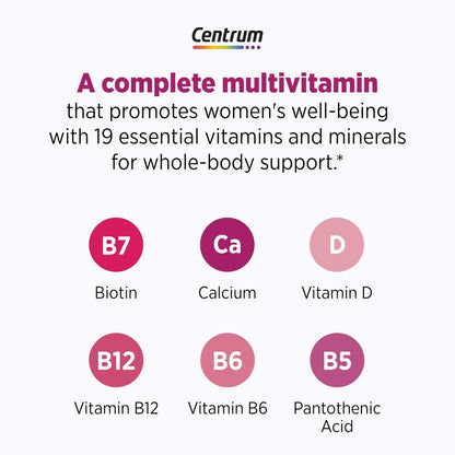 Centrum Complete Multivitamin Supplement + Hitzewallungen-Unterstützung für die Wechseljahre, mit klinisch untersuchtem geniVida, 30 Tabletten