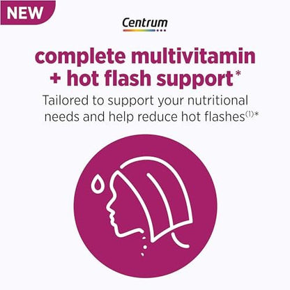 Centrum Complete Multivitamin Supplement + Hitzewallungen-Unterstützung für die Wechseljahre, mit klinisch untersuchtem geniVida, 30 Tabletten