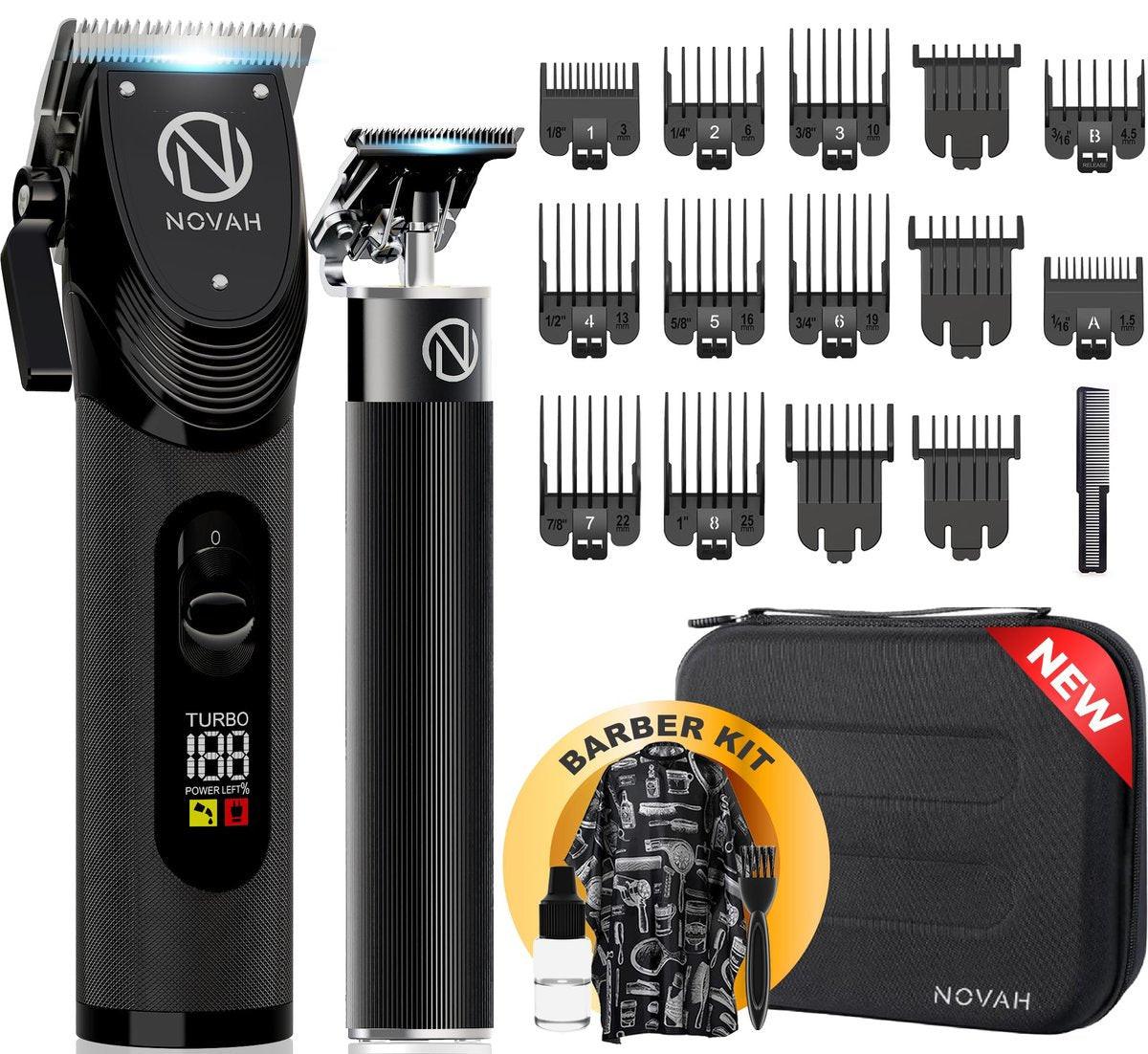 Novah Professional Haarschneider für Herren – Kabelloser Haarschneider und Trimmer Set, Fade Haarschnitt Set, Elektrische Haarschneidemaschine