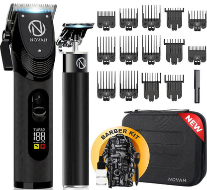 Novah Professional Haarschneider für Herren – Kabelloser Haarschneider und Trimmer Set, Fade Haarschnitt Set, Elektrische Haarschneidemaschine