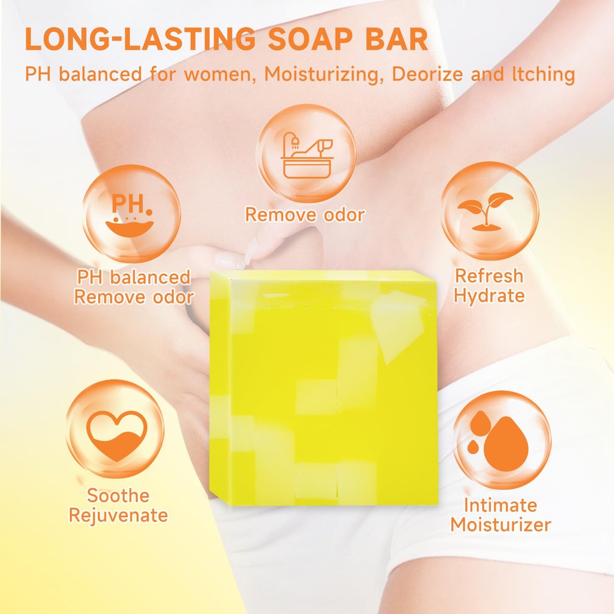 3 Stück Yoni Seife Bio, Yoni Bar Seife, Intimwaschmittel für Frauen pH-Balance, Natürliches Deodorant, Vaginales Körperbad, Ananas Handgemachte Damenseife